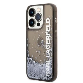 Apple iPhone 14 Pro Max KARL LAGERFELD KLHCP14XLCKVK Liquid Glitter TPU Hátlap - Fekete kép