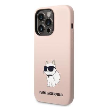 Apple iPhone 14 Pro Max KARL LAGERFELD KLHCP14XSNCHBCP Liquid Hátlap - Rózsaszín kép