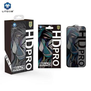Apple iPhone 14 Pro Max Lito HD Pro ESD 2.5D Full Privacy Üvegfólia - Fekete kép