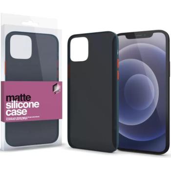 Apple iPhone 14 Pro Max, Szilikon tok, színes gombokkal, Xprotector Matte, áttetsző/sötétzöld kép
