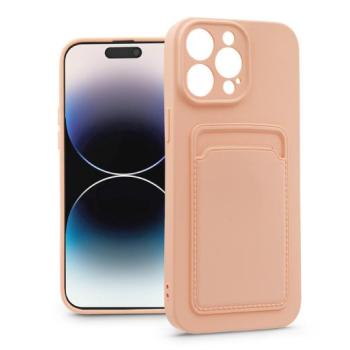 Apple iPhone 14 Pro szilikon hátlap kártyatartóval - Card Case - rózsaszín kép