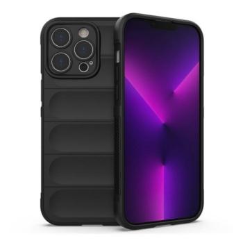 Apple iPhone 14 Pro, Szilikon tok, közepesen ütésálló, 3D minta, fekete kép
