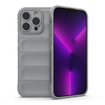 Apple iPhone 14 Pro, Szilikon tok, közepesen ütésálló, 3D minta, szürke kép