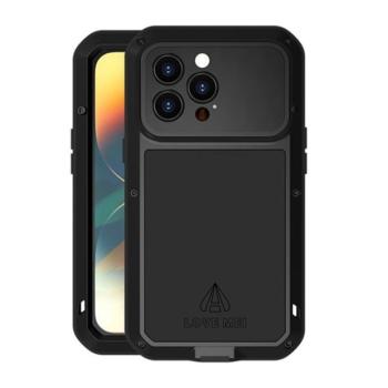 Apple iPhone 14 Pro, Szilikon tok, Love Mei Powerful Defender, ütésálló, fekete kép