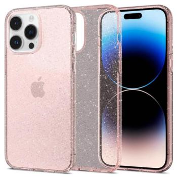 Apple iPhone 14 Pro, Szilikon tok, Spigen Liquid Crystal Glitter, átlátszó/vörösarany kép
