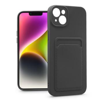 Apple iPhone 14 szilikon hátlap kártyatartóval - Card Case - fekete kép