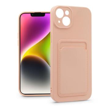 Apple iPhone 14 szilikon hátlap kártyatartóval - Card Case - rózsaszín kép