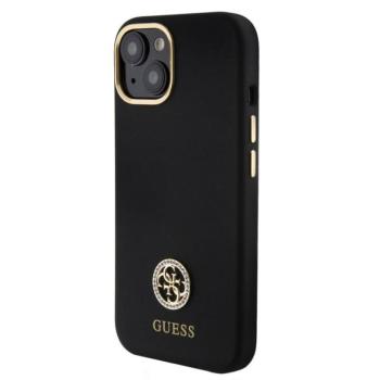 Apple iPhone 15 GUESS GUHCP15SM4DGPK Liquid Silicone Hátlap - Fekete kép