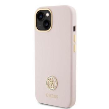 Apple iPhone 15 GUESS GUHCP15SM4DGPP Liquid Silicone Hátlap - Rózsaszín kép