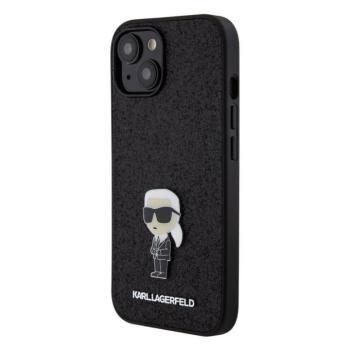 Apple iPhone 15 KARL LAGERFELD KLHCP15SGKNPSK Glitter Hátlap - Fekete kép