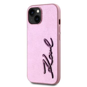 Apple iPhone 15 KARL LAGERFELD KLHCP15SPFMFBKMP Hátlap - Rózsaszín kép