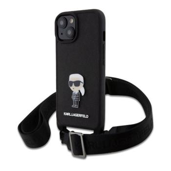 Apple iPhone 15 KARL LAGERFELD KLHCP15SSASKNPBK Hátlap - Fekete kép