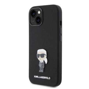 Apple iPhone 15 KARL LAGERFELD KLHCP15SSMHKNPK Liquid Hátlap - Fekete kép