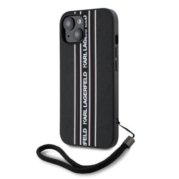 Apple iPhone 15 KARL LAGERFELD KLHMP15SPAMSCNSP Hátlap - Fekete/Rózsaszín kép