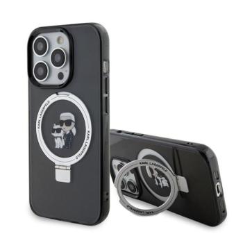 Apple iPhone 15 Plus KARL LAGERFELD KLHMP15MHMRSKCK MagSafe Ringstand Hátlap - Fekete kép
