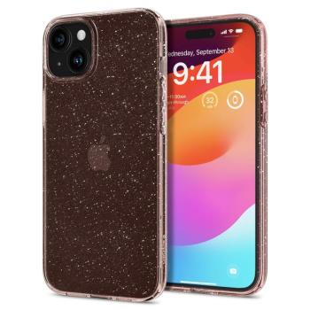 Apple iPhone 15 Plus, Szilikon tok, Spigen Liquid Crystal Glitter, átlátszó/vörösarany kép