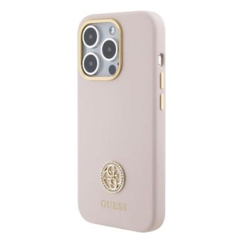 Apple iPhone 15 Pro GUESS GUHCP15LM4DGPP Liquid Silicone Hátlap - Rózsaszín kép