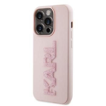 Apple iPhone 15 Pro KARL LAGERFELD KLHCP15L3DMBKCP Glitter Hátlap - Rózsaszín kép