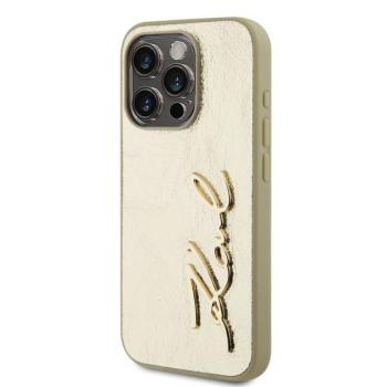 Apple iPhone 15 Pro KARL LAGERFELD KLHCP15LPFMFBKMD Hátlap - Arany kép