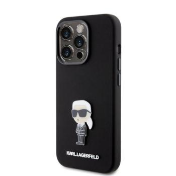 Apple iPhone 15 Pro KARL LAGERFELD KLHCP15LSMHKNPK Liquid Hátlap - Fekete kép