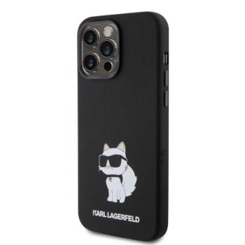 Apple iPhone 15 Pro KARL LAGERFELD KLHCP15LSNCHBCK Liquid Hátlap - Fekete kép