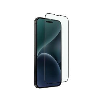 Apple iPhone 15 Pro, Kijelzővédő fólia, ütésálló fólia (az íves részre is!), Tempered Glass (edzett üveg), Anti Blue Ray, Uniq Optix VisionCare, fekete kép