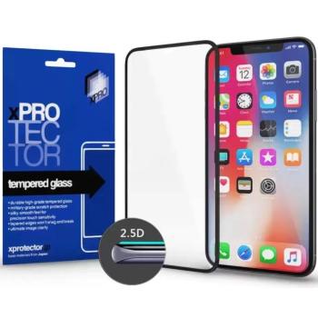 Apple iPhone 15 Pro, Kijelzővédő, ütésálló fólia (az íves részre is!), Tempered Glass (edzett üveg), Xprotector, fekete kép