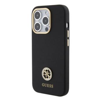 Apple iPhone 15 Pro Max GUESS GUHCP15XM4DGPK Liquid Silicone Hátlap - Fekete kép