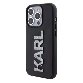Apple iPhone 15 Pro Max KARL LAGERFELD KLHCP15X3DMBKCK Glitter Hátlap - Fekete kép