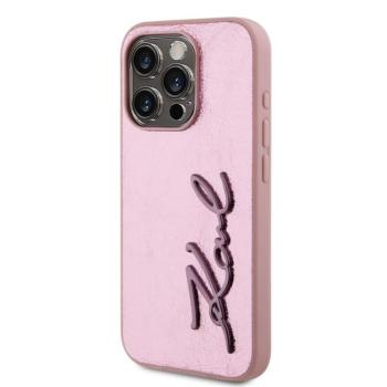 Apple iPhone 15 Pro Max KARL LAGERFELD KLHCP15XPFMFBKMP Hátlap - Rózsaszín kép