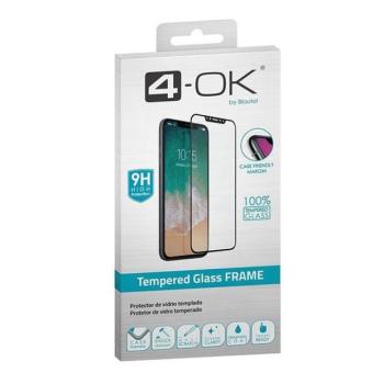 Apple iPhone 15 Pro Max, Kijelzővédő fólia, ütésálló fólia (az íves részre is!), Tempered Glass (edzett üveg), tok barát, 3D Full Cover, Full Glue, Blautel 4-OK, fekete kép