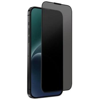 Apple iPhone 15 Pro Max, Kijelzővédő fólia, ütésálló fólia (az íves részre is!), Tempered Glass (edzett üveg), Uniq Optix Privacy, fekete kép