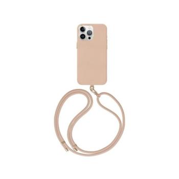 Apple iPhone 15 Pro Max, Műanyag hátlap + szilikon keret, közepesen ütésálló, Magsafe töltővel kompatibilis, Uniq Coehl Muse, bézs kép