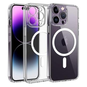 Apple iPhone 15 Pro Max, Szilikon tok, közepesen ütésálló, légpárnás sarok, Magsafe kompatibilis, átlátszó kép