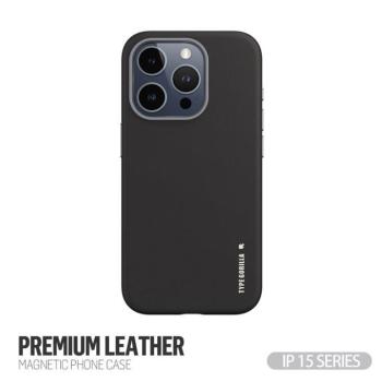 Apple iPhone 15 Pro Max TG Premium Leather Magsafe Hátlap - Fekete kép