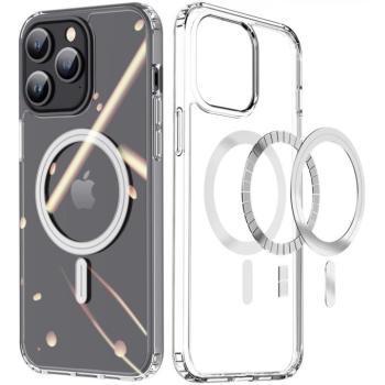 Apple iPhone 15 Pro, Műanyag hátlap védőtok + szilikon keret, Magsafe töltővel kompatibilis, Dux Ducis Clin, átlátszó kép