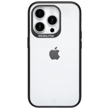 Apple iPhone 15 Pro, Műanyag hátlap védőtok + szilikon, közepesen ütésálló, Mobilfox Full Shock Nude, átlátszó/fekete kép