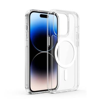 Apple iPhone 15 Pro, Szilikon tok, légpárnás keret, közepesen ütésálló, Magsafe kompatibilis, átlátszó kép