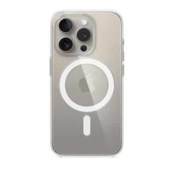 Apple iPhone 15 Pro, Szilikon tok, Magsafe kompatibilis, átlátszó, gyári kép