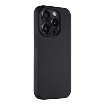 Apple iPhone 15 Pro, Szilikon tok, mikrofiber plüss belső, Magsafe kompatibilis, Tactical MagForce Velvet Smoothie, fekete kép