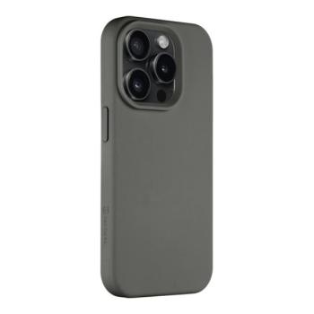 Apple iPhone 15 Pro, Szilikon tok, mikrofiber plüss belső, Magsafe kompatibilis, Tactical MagForce Velvet Smoothie, szürke kép