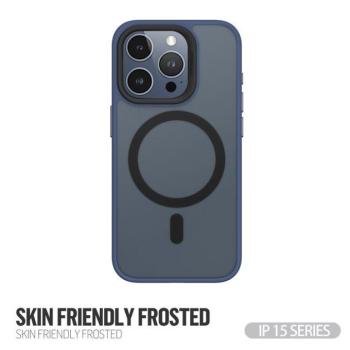 Apple iPhone 15 Pro TG Skin Friendly Drop Magsafe Hátlap - Kék kép