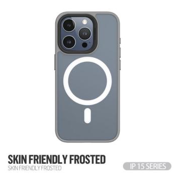 Apple iPhone 15 Pro TG Skin Friendly Drop Magsafe Hátlap - Szürke kép