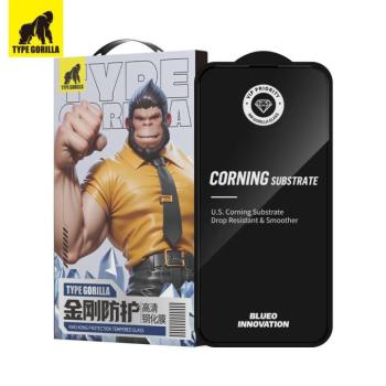 Apple iPhone 15 TG ESD King Kong Corning Gorilla 2.5D Üvegfólia - Fekete kép