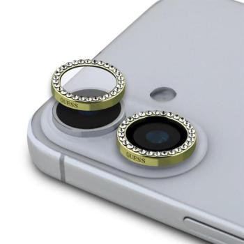 Apple iPhone 16/16 Plus Guess GUCL162SGGD Metal 3D Kameravédő Üvegfólia - Arany Köves kép