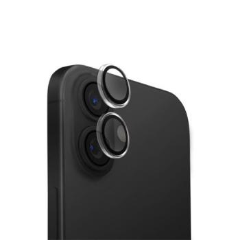 Apple iPhone 16 / 16 Plus, Kamera lencsevédő fólia, ütésálló fólia, Tempered Glass (edzett üveg), alumínium keret, Uniq Optix, Clear kép