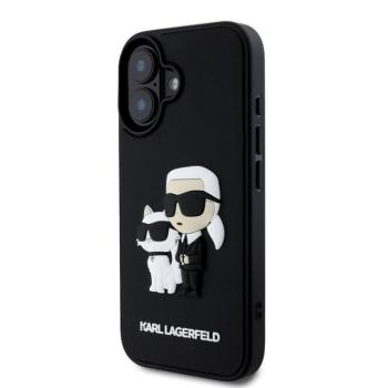 Apple iPhone 16 KARL LAGERFELD KLHCP16S3DRKCNK Hátlap - Fekete kép