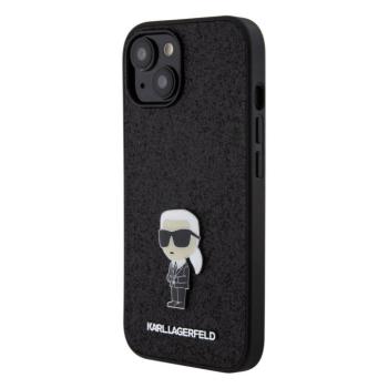 Apple iPhone 16 KARL LAGERFELD KLHCP16SGKNPSK Glitter Hátlap - Fekete kép