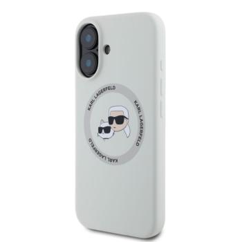 Apple iPhone 16 KARL LAGERFELD KLHMP16SSKCHTCE Liquid Silicon MagSafe Hátlap - Bézs kép