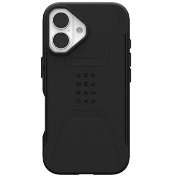 Apple iPhone 16, Műanyag hátlap védőtok, szilikon belső, közepesen ütésálló, Magsafe kompatibilis, UAG Civilian Magsafe, fekete kép